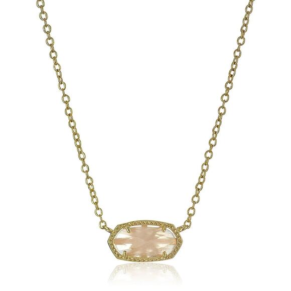 Kendra Scott Elisa Gold Pendant Necklace - OS Rose Quartz - Picture 2 of 5